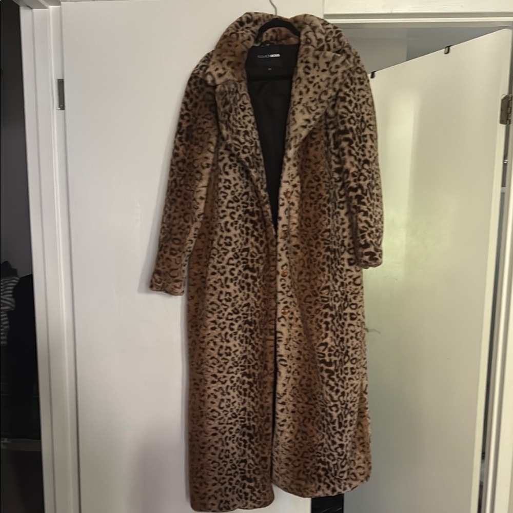 Fashion Nova Brown Leopard Teddy Jacket